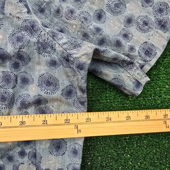 Hurley Shirt Mens XL Blue Dot AOP Button Up Short‎ Sleeve Hawaiian Beach Casual - Picture 5 of 8